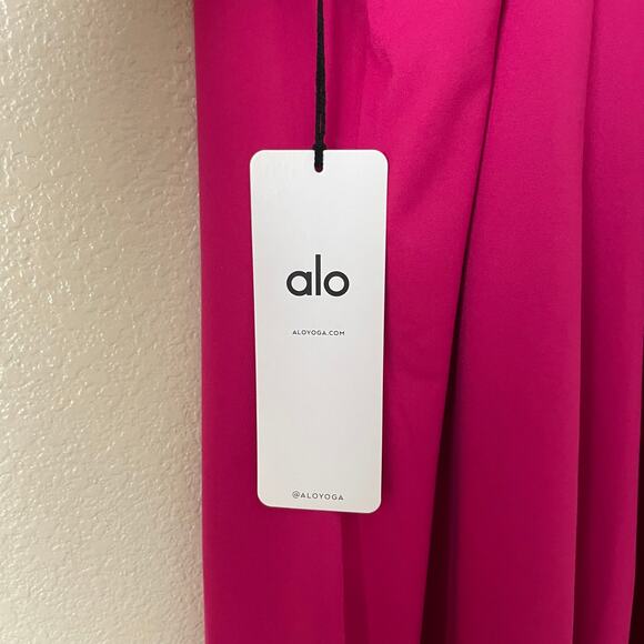 Alo Yoga Dress Women Large Pink Charmed Tennis Mini Collared Athletic Stretchy - Picture 10 of 11